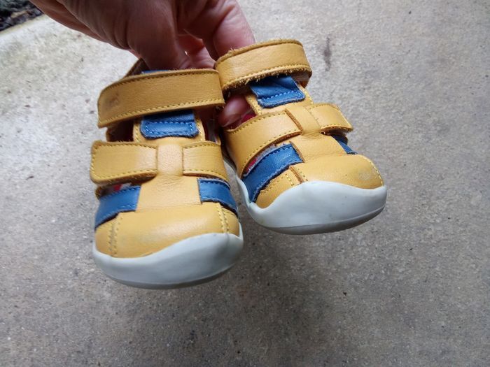 Sandales kickers garçon taille 20, scratch, jaune, marine - photo numéro 10