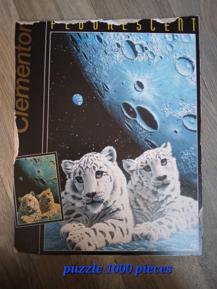 puzzle 1000 pièces tigre blanc fluorescent - photo numéro 2