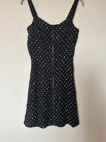 Robe noire imprimée petit cœur taille 34 Naf Naf