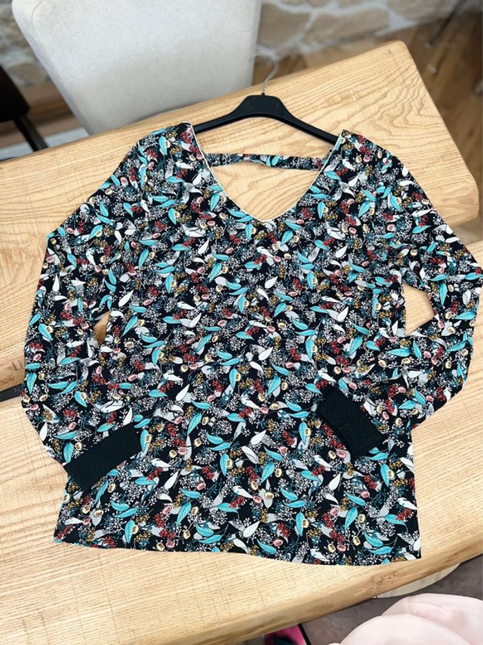 Neuf Blouse tunique by one taille S/M S M 36 38 oiseaux femme automne - photo numéro 2