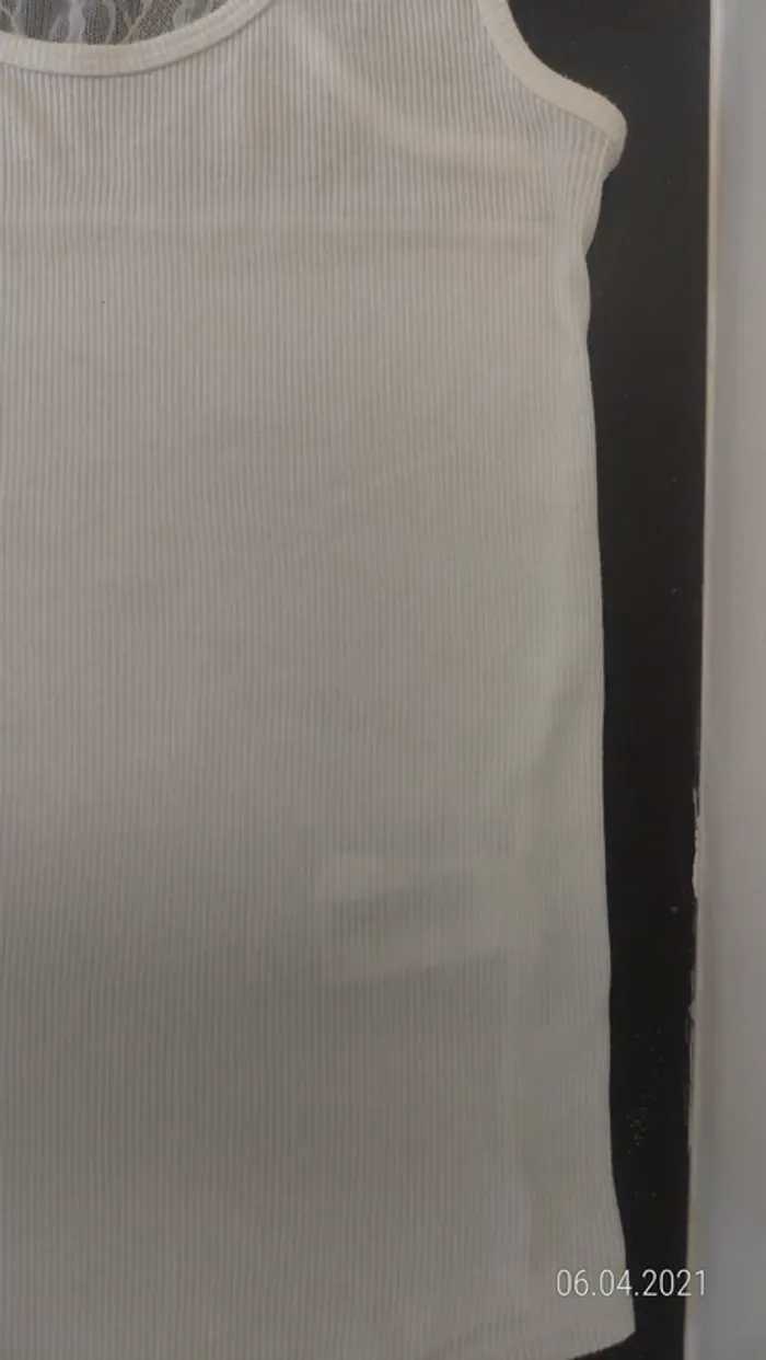 Débardeur long blanc haut de dos dentelle - photo numéro 3