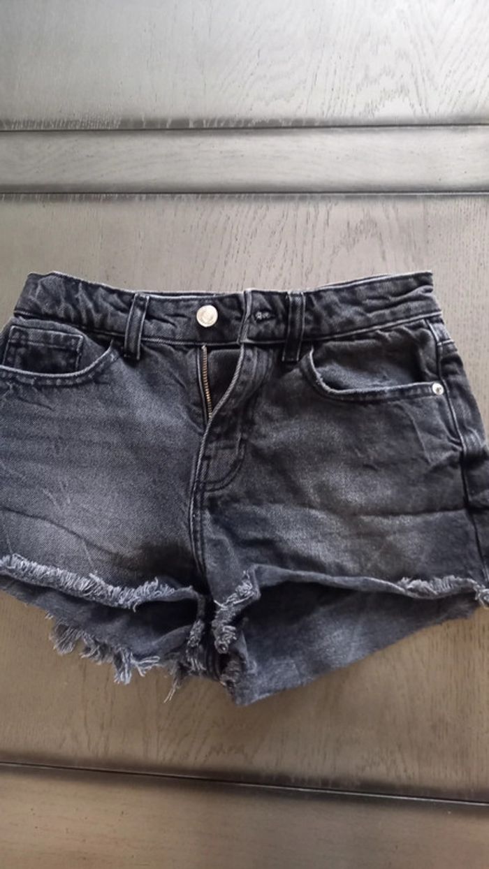 Short en jean noir