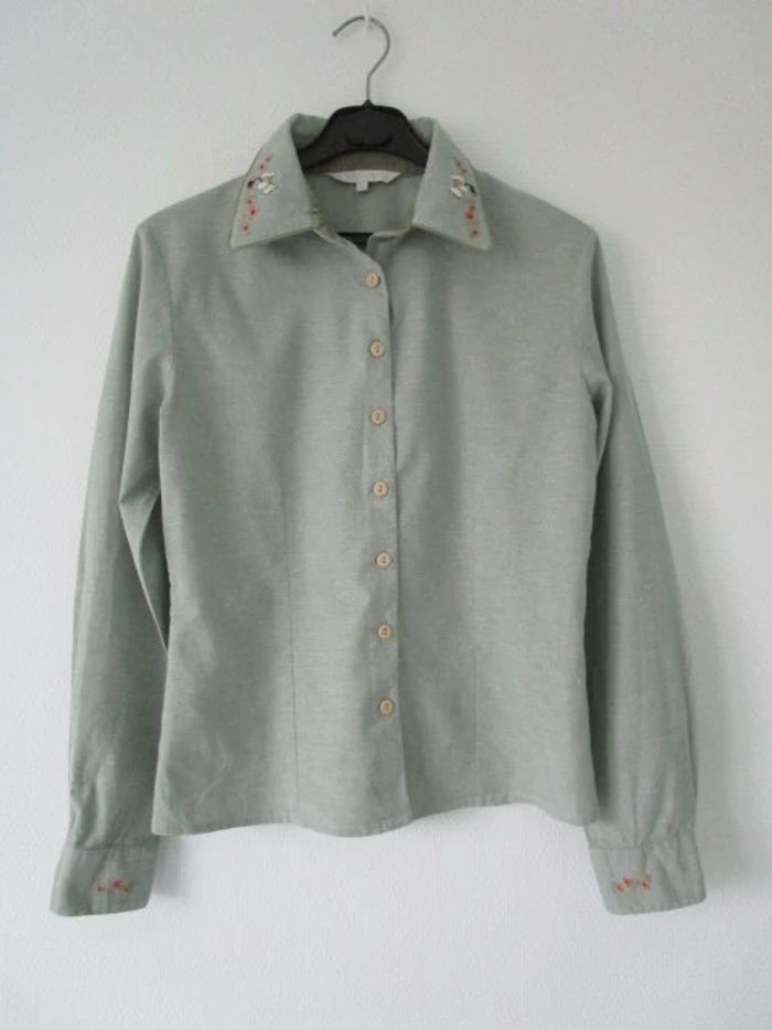 Chemise verte vintage chiens 38/40 TBE - photo numéro 7