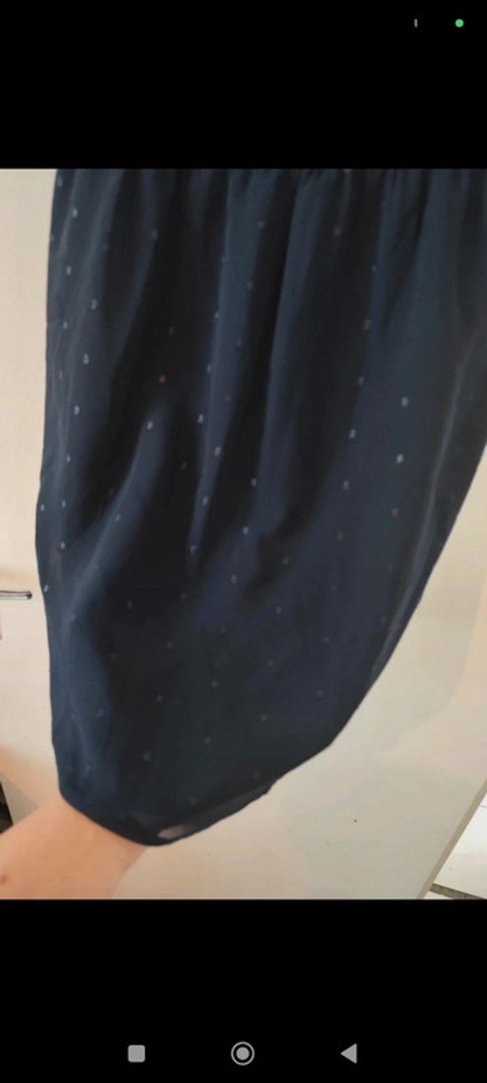 Robe bleu décolleté en voile taille S Mango - photo numéro 6