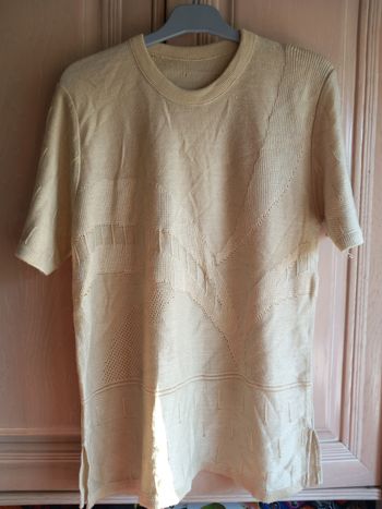 Tee-shirt beige en acrylique