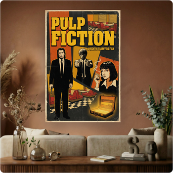 Affiche film "Pulp Fiction" poster Tarantino vintage cinéma déco murale A3 Sans cadre