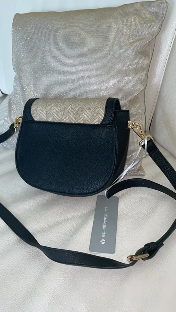 Sac bandoulière Lulu Castagnette - Neuf avec étiquette, Noir & Beige - photo numéro 2