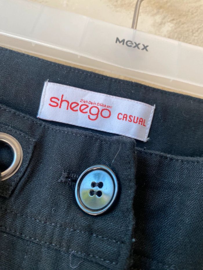 Pantacourt noir en lin Sheego - photo numéro 4