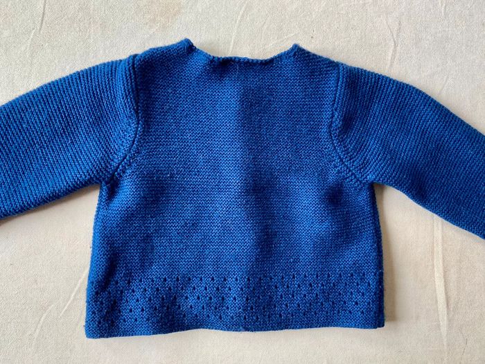 Gilet bleu roi Jacadi 12 mois avec laine - photo numéro 5