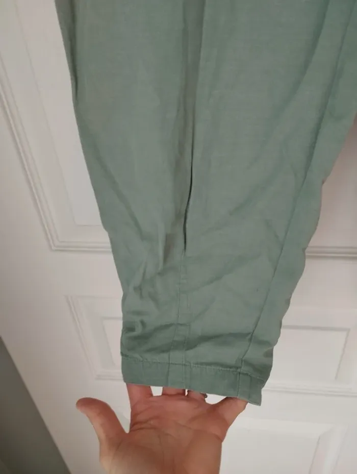 Pantalon en lin vert Reserved 34 - photo numéro 3