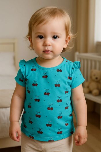 T-shirt turquoise cerise Kiabi