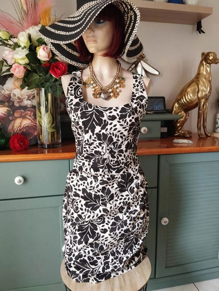 🌾Robe Noire & Crème Imprimé Floral Nougat London T36/38🌾