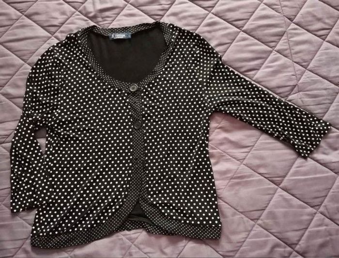 Cardigan à pois blanc et noir