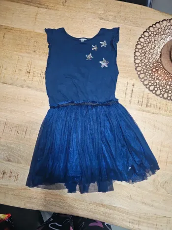 Robe bleu marine pailletée 9 ans vertbaudet
