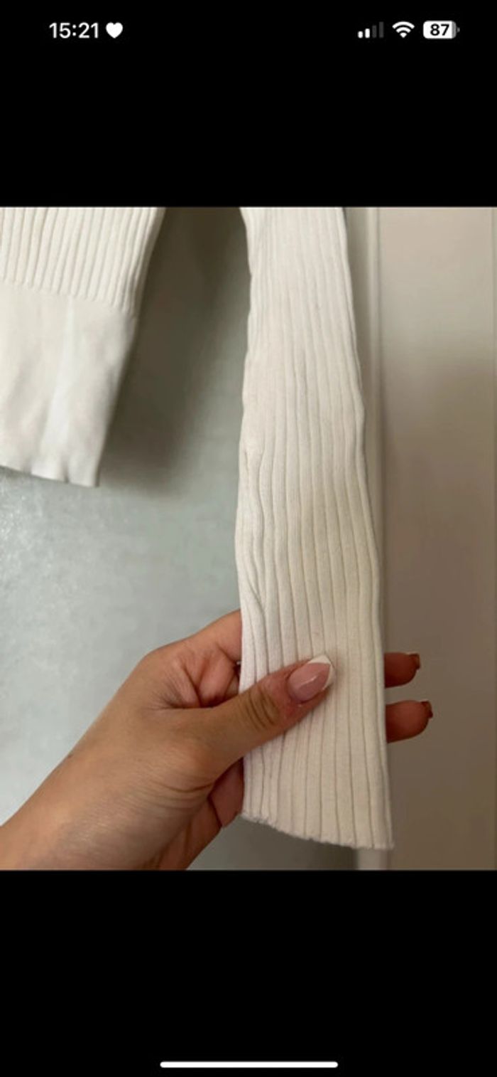 Top  manche longue blanc moulant zara neuf S - photo numéro 2