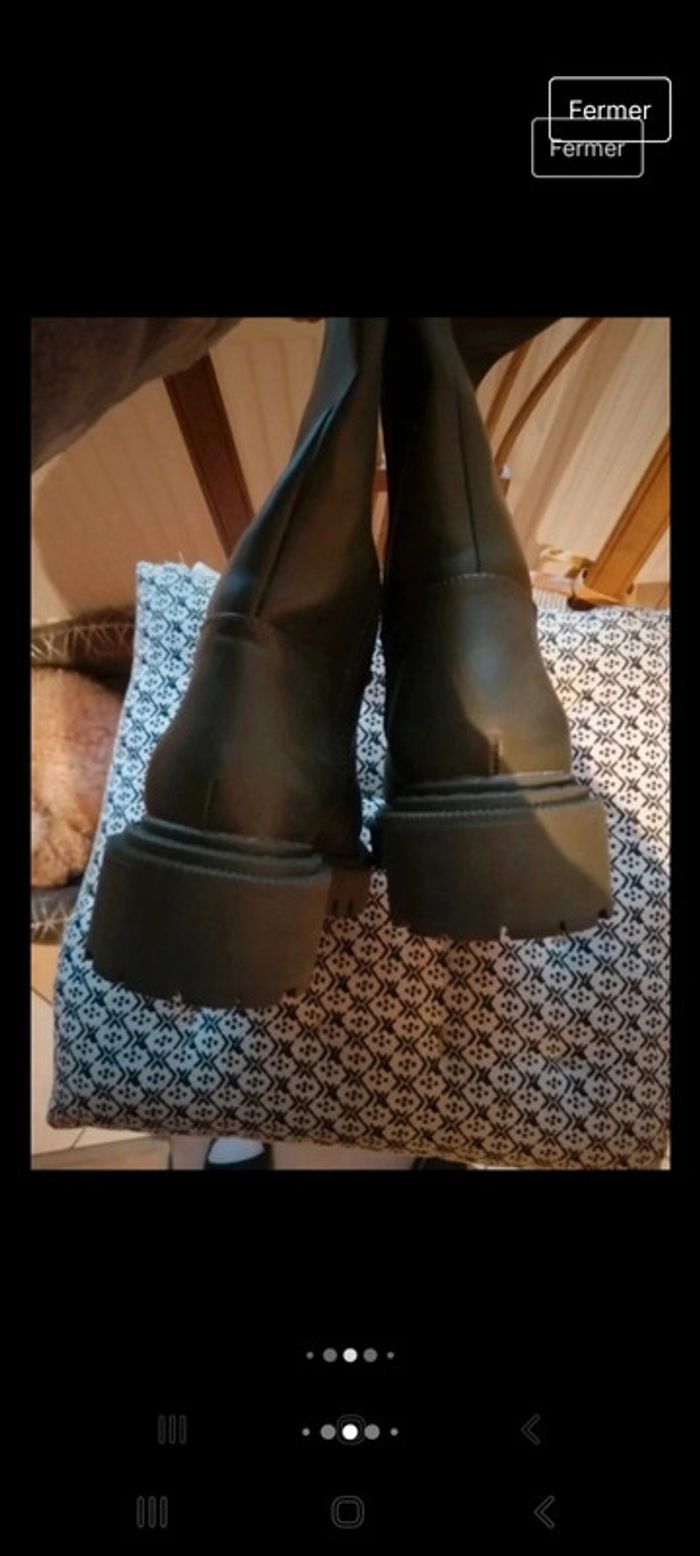 Bottes à grosses semelles kaki - photo numéro 5