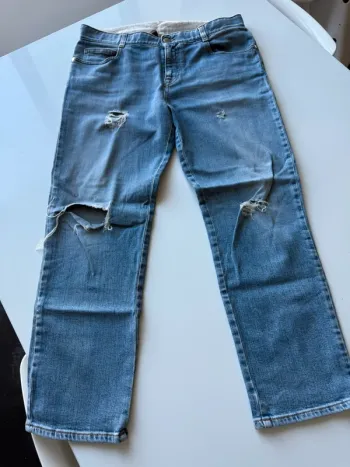 Jeans bleu clair craqué stella mc cartney