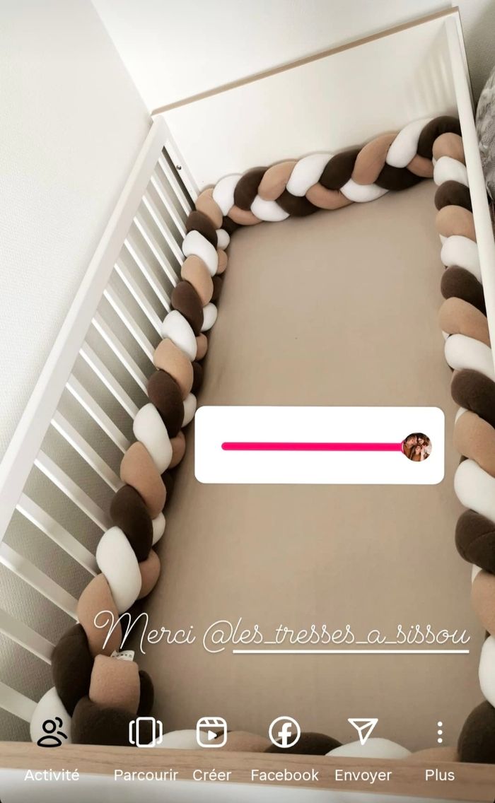 Tresse à sissou blanc, beige et marron - photo numéro 4