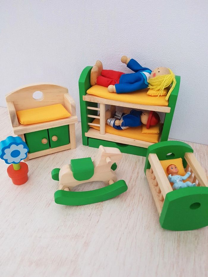 Salon Melissa&Doug, chambre d'enfants et mobilier en bois pour maison de poupée - photo numéro 2