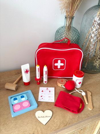 Malette trousse de médecin bois 