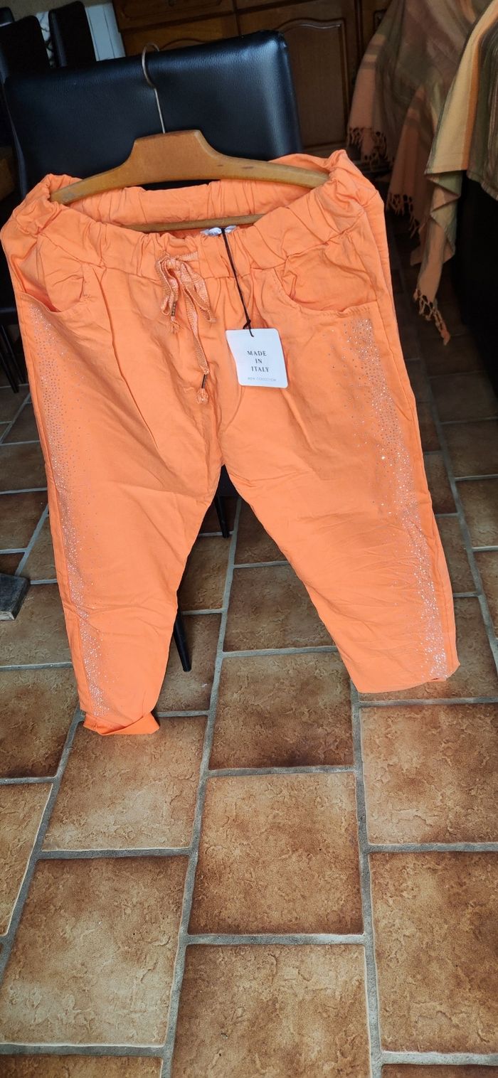 Pantalon orange strass - photo numéro 2