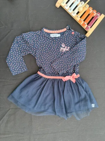 Robe Dirkje bleu et rose