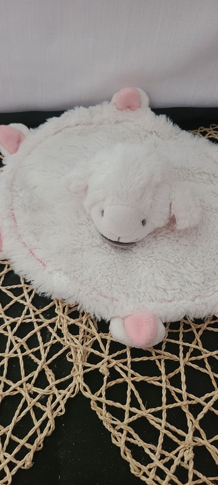 Doudou et compagnie plat mouton blanc rose - photo numéro 2
