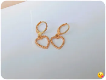 Créoles dorées cœur – Boucles d’oreilles tendance et féminines