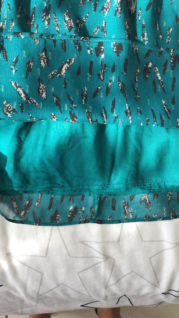 Sublime jupe Naf Naf verte et argentée taille 38 - photo numéro 8