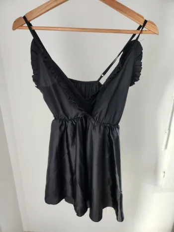 Combinaison short noir only satinée XS