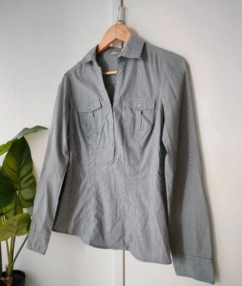 Chemise rayée grise Camaïeu