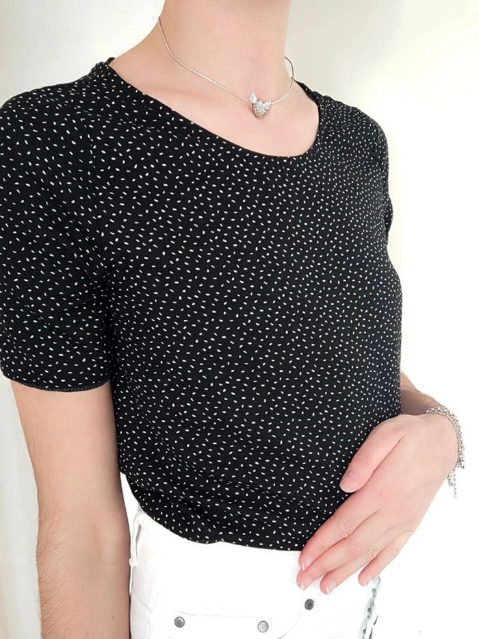 Tee-shirt dos nu noir pois blanc / Jennyfer - 34/XS - photo numéro 3