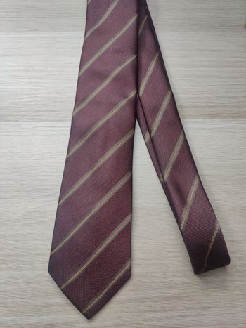 Cravate marron rayures liserés 