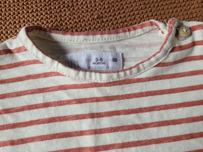 T-shirt rayé style marinière Zara 3-6 mois - photo numéro 2