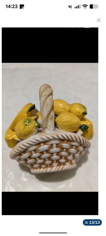 Joli bibelot corbeille de citrons.