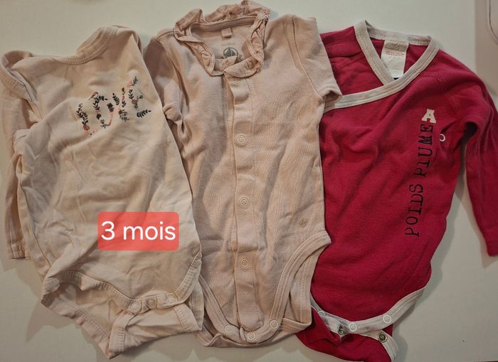 Lot bodies fille manches longues