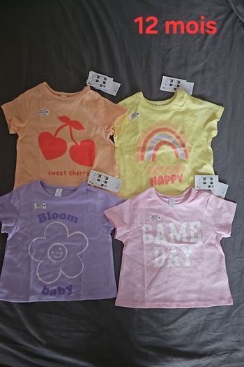 Lot de 4 tee-shirts Tex Baby 12 mois neuf