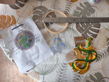 Kit broderie florale cercle 15cm