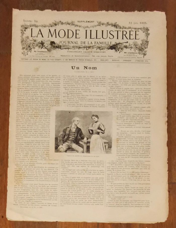 Journal la mode illustrée supplément 16 juin 1895 N°24 vintage