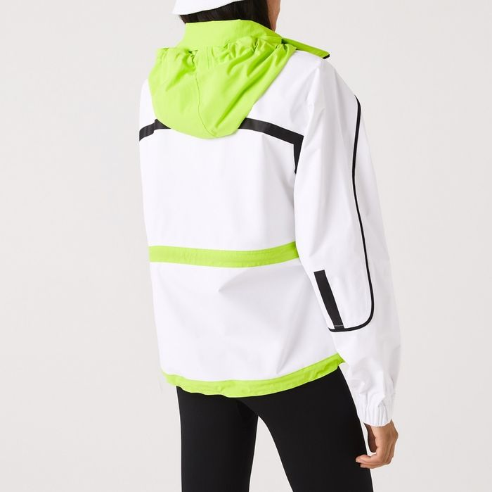 Veste coupe vent Lacoste xs 34 s 36 jaune fluo blanche - photo numéro 2