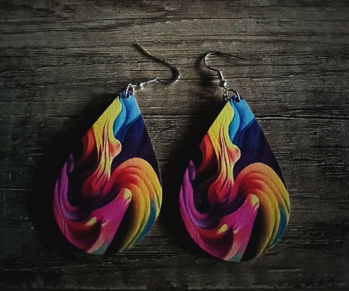 Boucles d'oreilles gouttes d'eau. - photo numéro 3