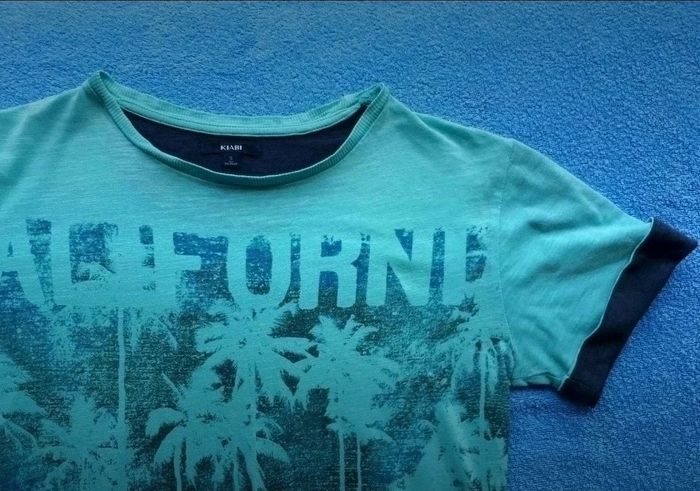 🌴 Superbe T-shirt vert/marine (taille S/16 ans) 🌴 - photo numéro 3