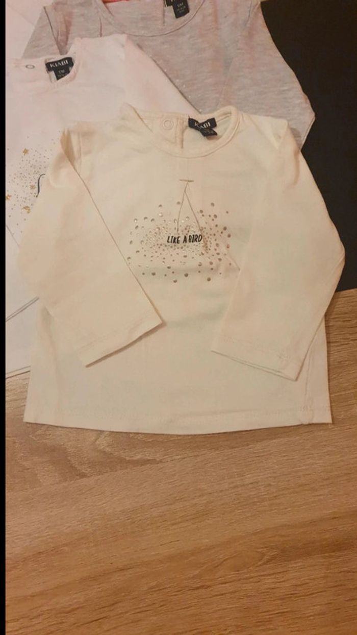 Lot de 4 tee-shirts manches longues 12 mois - photo numéro 2