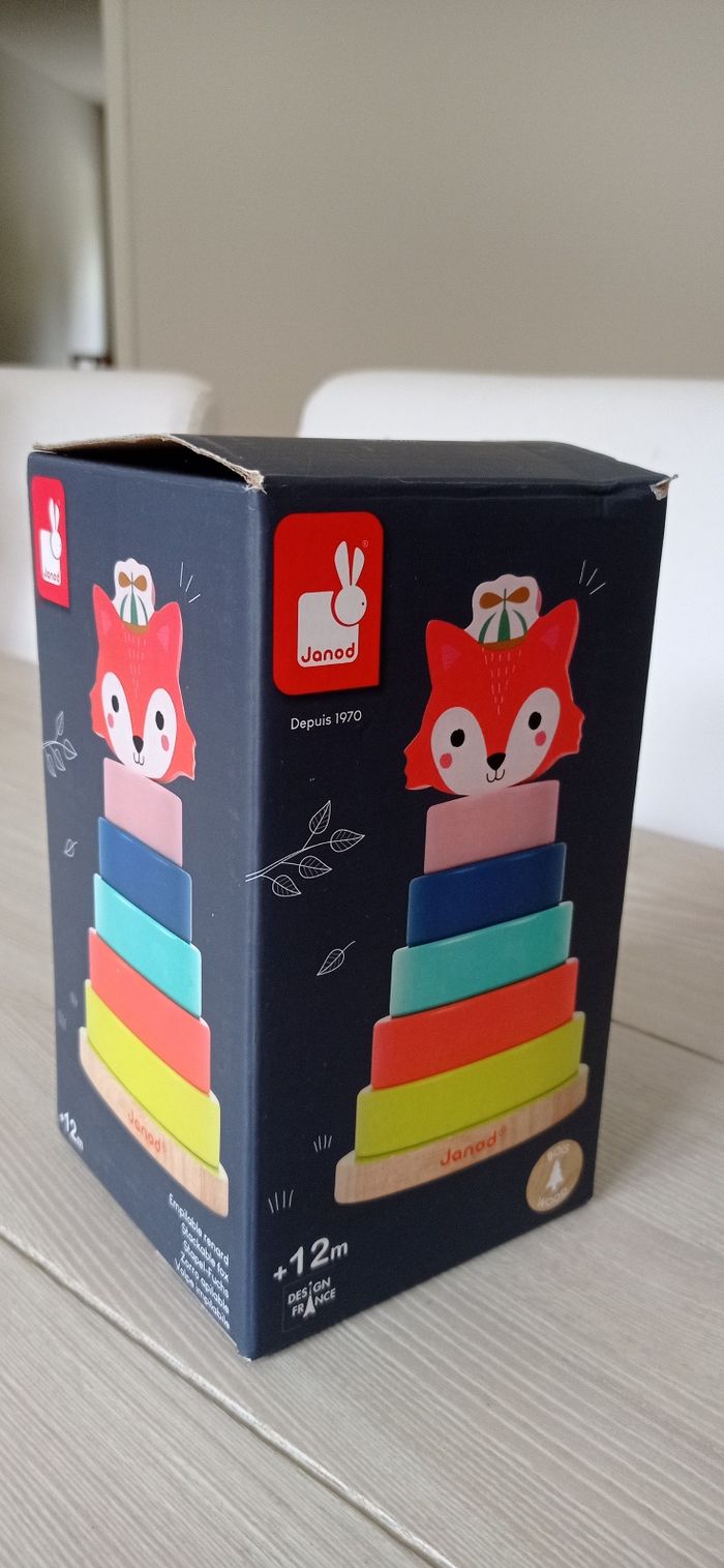 Tour en bois empilable renard baby forest - photo numéro 2