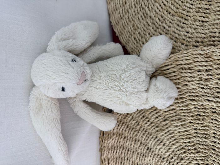JELLYCAT SOS DOUDOU LAPIN POIL BLANC TRUFFE ROSE 28 cm - photo numéro 5