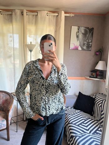 Blouse chemisier léopard vintage y2k 2000yer country western