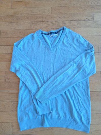 Pull homme col v coton &silk taille L 10% soie 