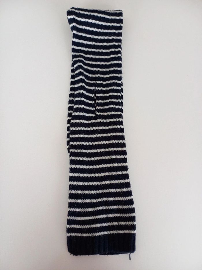 Écharpe enfant bleu marine et blanc - photo numéro 2