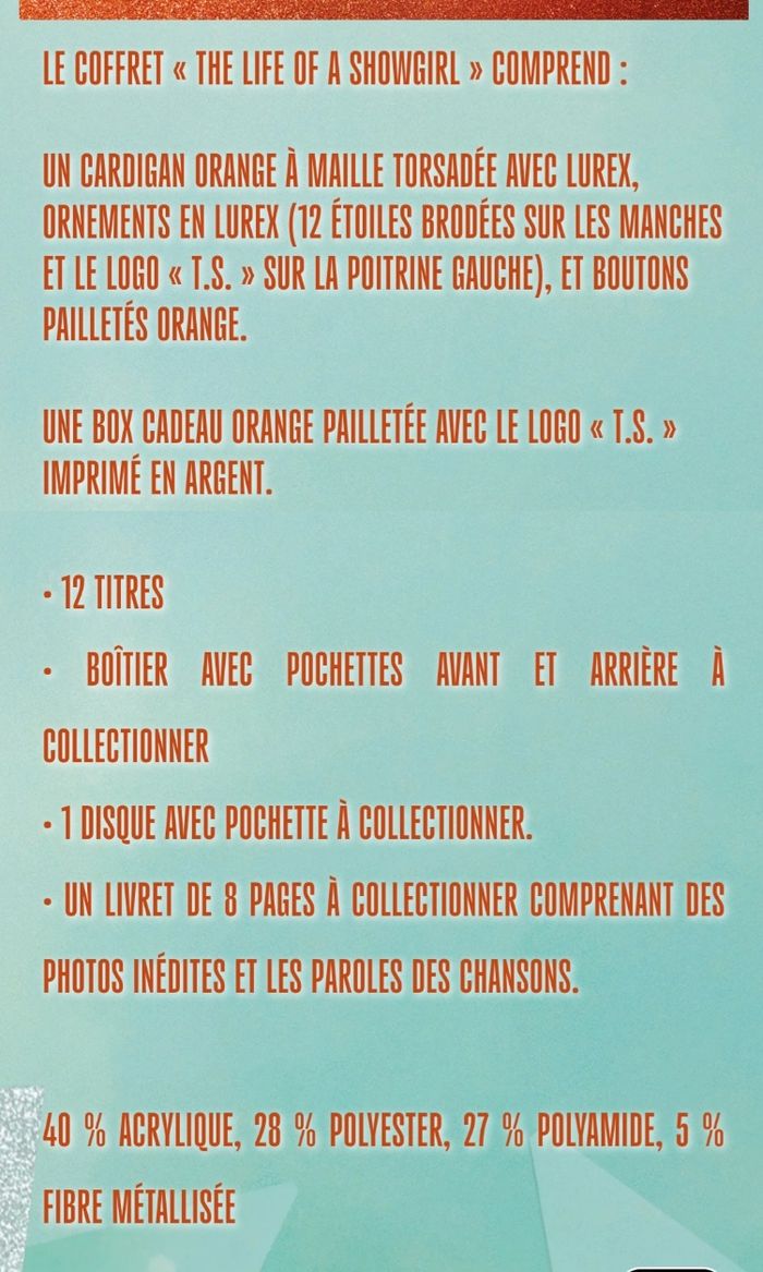 Coffret collector Taylor Swift cardigan M/L + album - photo numéro 9