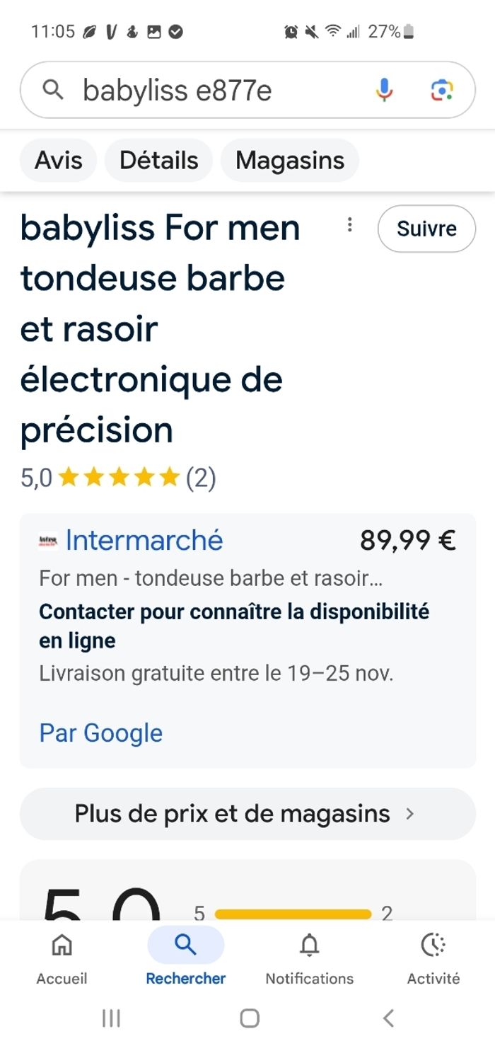 Tondeuse à Barbe Babyliss i-Control & Shave, E877e. - photo numéro 3